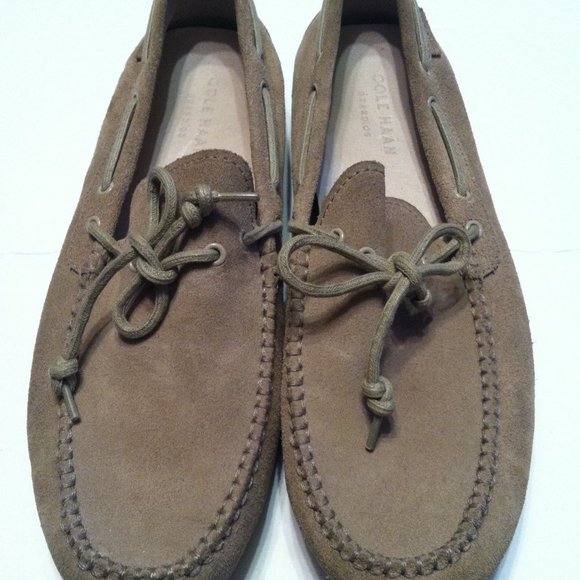 COLE HAAN MEN\'S PRE-OWNED TAN LEATHER SUEDE SLIP-ON LOAFERS SIZE: 10M main image 5